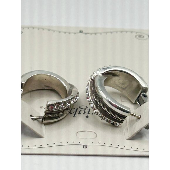 Brighton Neptune's Rings post hoop earrings  silver crystal JA2593 - Picture 7 of 7